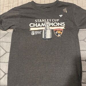 Fanatics Gray Florida Panthers 2024 Stanley Cup Champions Kids T-Shirt
